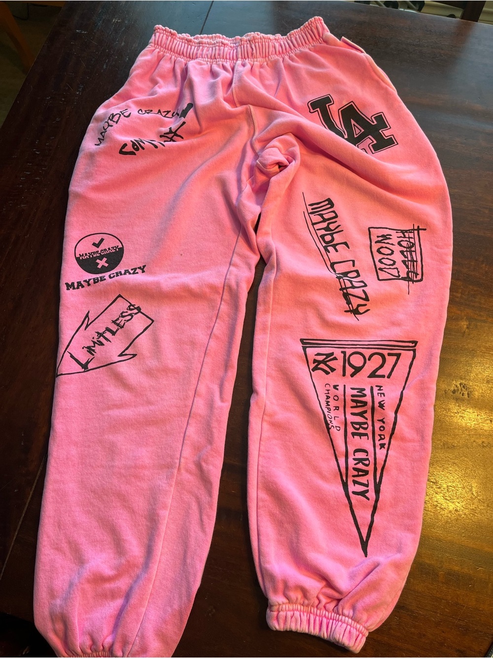Pink Graphic Jogger Sweatpants